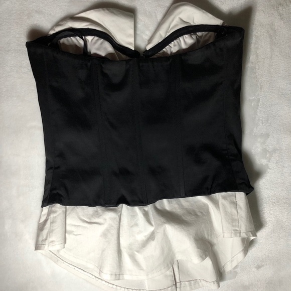 bebe corset bustier black and white top - Picture 2 of 6